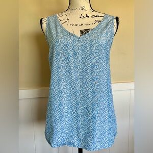 Mountain Khakis Blue and White Sleeveless Tank Top